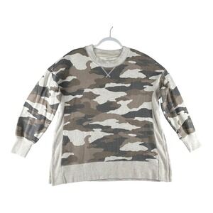 Aerie Oversized‎ Good Vibes Tunic Camo Crew Neck Sweatshirt Womens Size Small